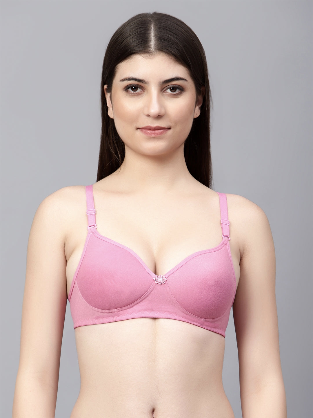 Padded Non-Wired Full Cup T-shirt Bra in Pink