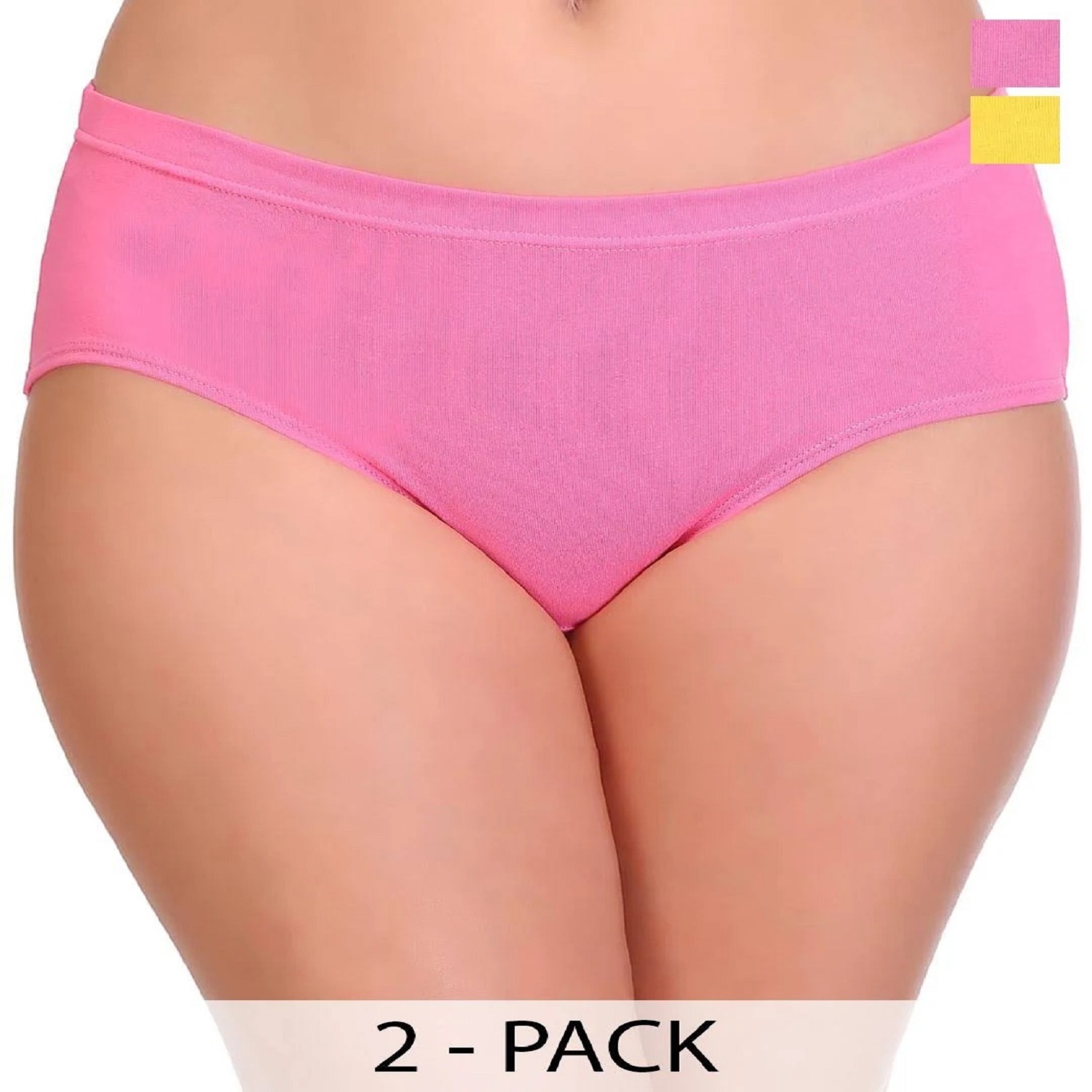 Women Pack of 2 Solid Mid-Rise Seamless Briefs