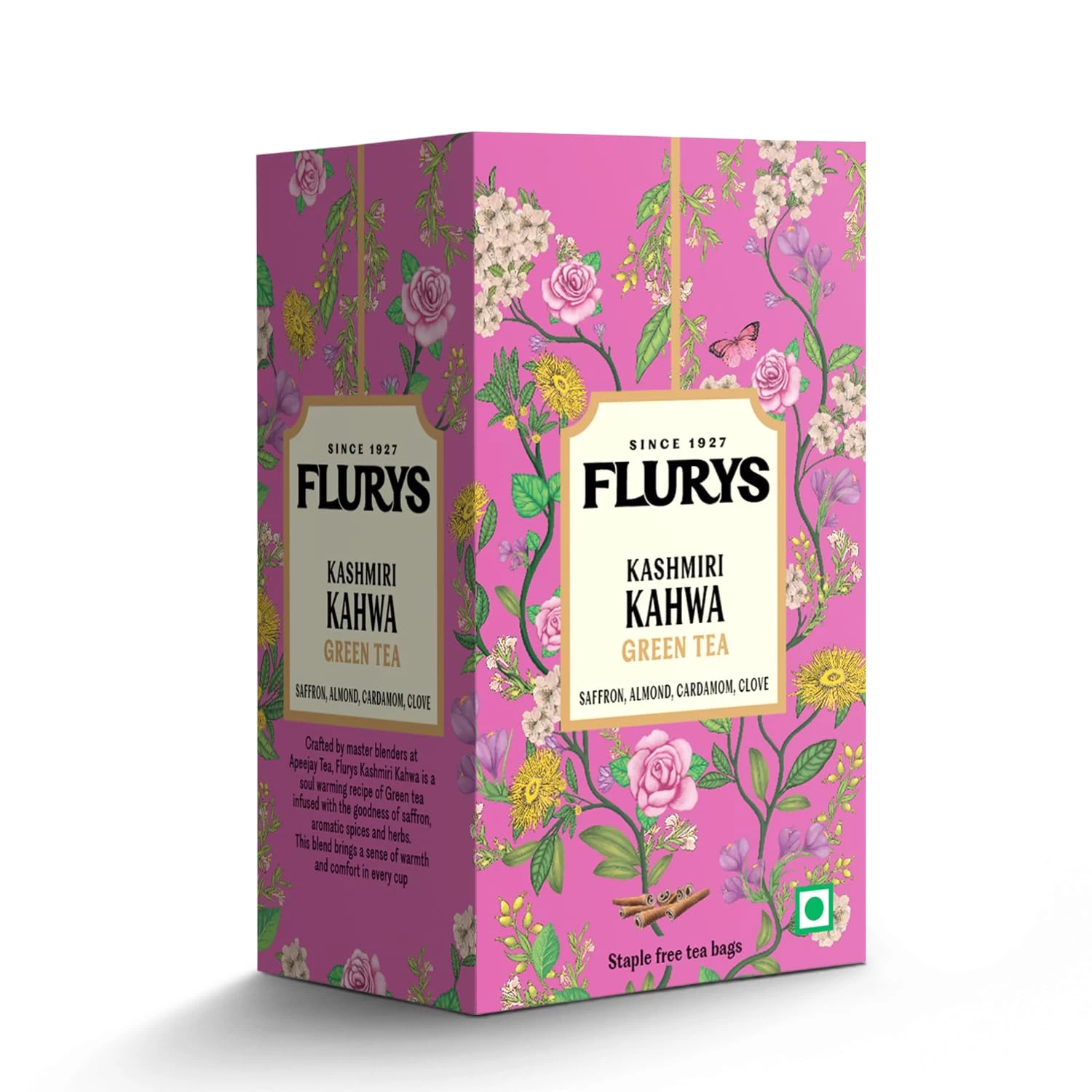 Flurys Kashmiri Kahwa Green Tea, 36 g (20 Bags x 1.8 g each)