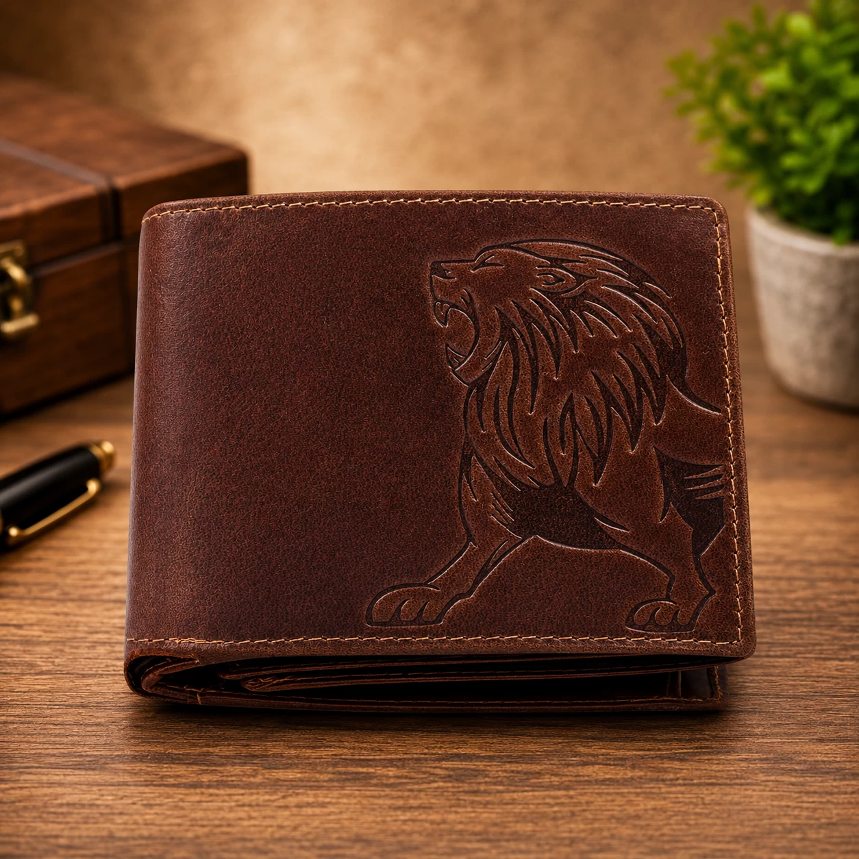 Brown Leather Wallet for...