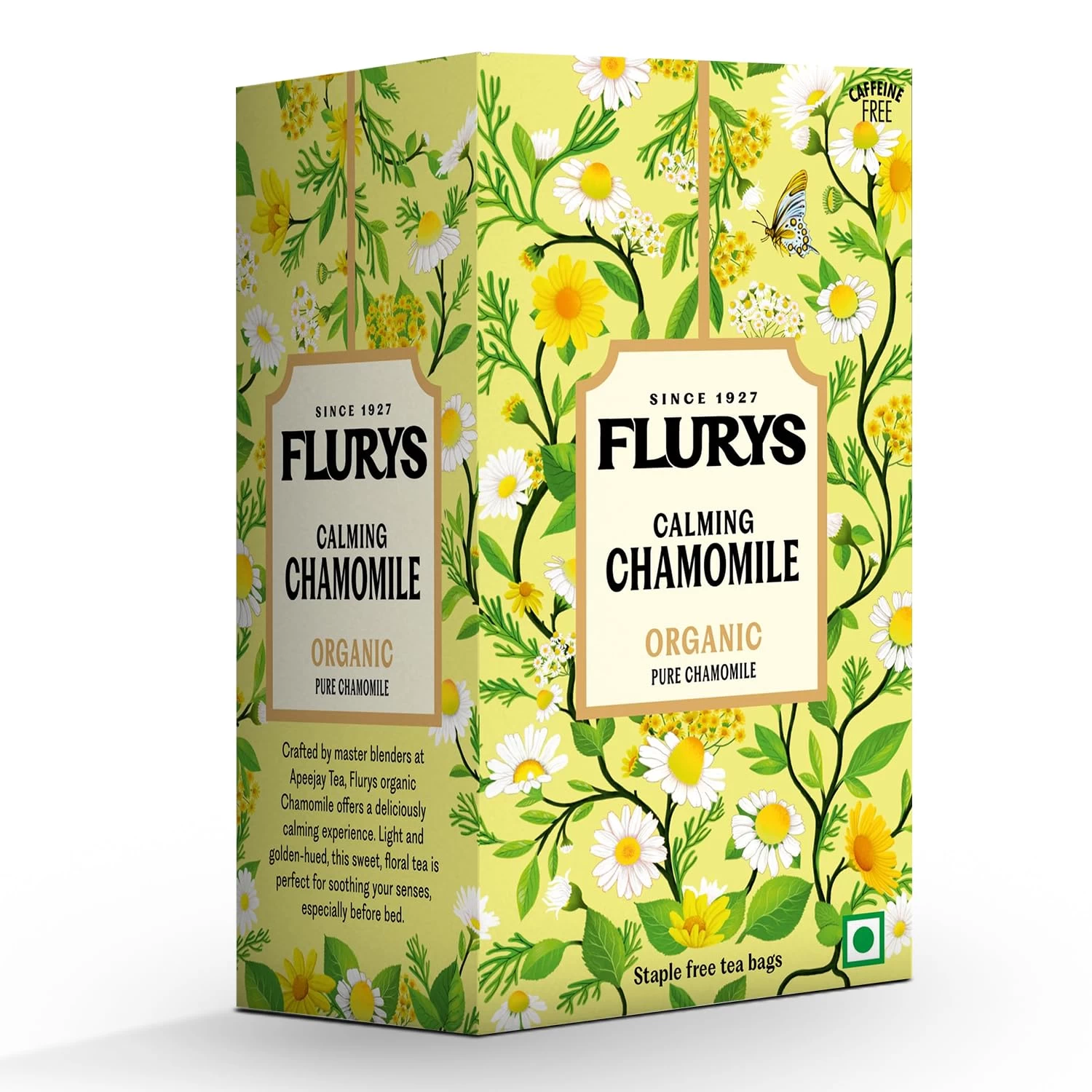 FLURYS Calming Organic Chamomile Caffeine Free Tea Bags (20 Tea Bags)