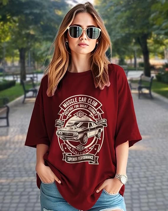 Women Oversized Fit Graph...