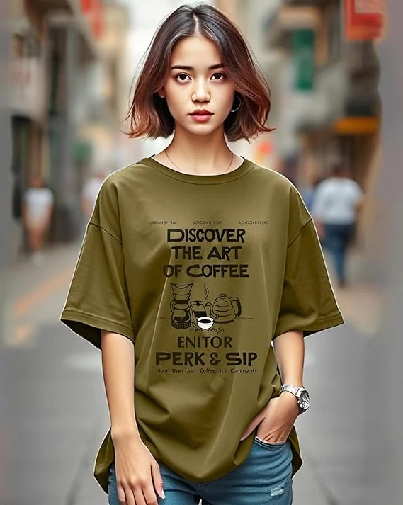 Women Oversized Fit Graph...