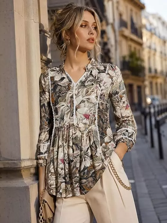 Women's Brown Floral Prin...